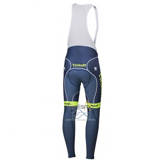 Tinkoff Ropa Ciclismo Culotte Largo 2016 Mangas Largas Verde y Gris